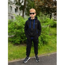 GRACE  спортивний костюм на змійці для хлопця ,чорний з синім.Розмір 146 см.